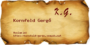 Kornfeld Gergő névjegykártya